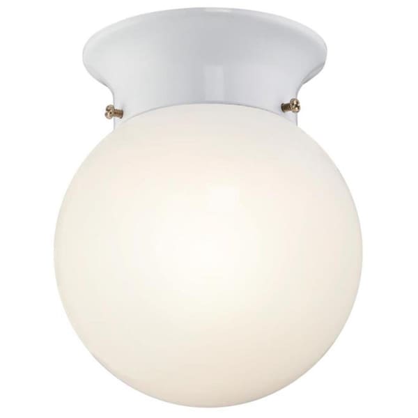 Brilliantbulb 7.25 in. LED Flush with Opal Glass, White BR3286134 - main